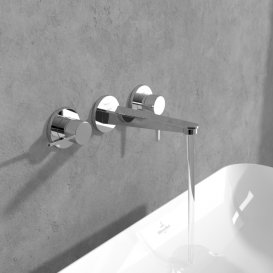 Смеситель для раковины Villeroy & Boch Conum настенный на 3 отверстия хром TVW12700200061