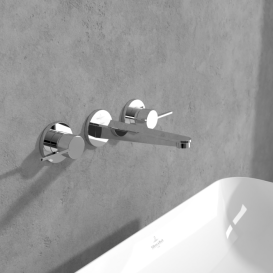 Смеситель для раковины Villeroy & Boch Conum настенный на 3 отверстия хром TVW12700200061