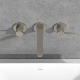 Змішувач для раковини Villeroy & Boch Conum настінний на 3 отвори матовий нікель TVW12700200064