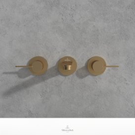 Смеситель для раковины Villeroy & Boch Conum настенный на 3 отверстия матовое золото TVW12700200076