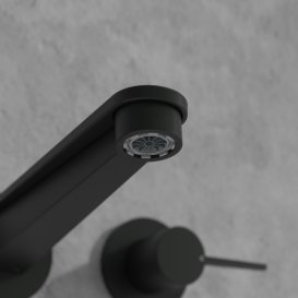 Змішувач для раковини Villeroy & Boch Conum настінний на 3 отвори матовий чорний TVW127002000K5