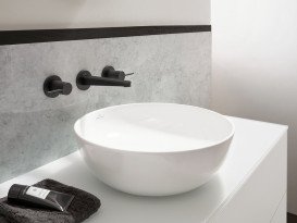 Смеситель для раковины Villeroy & Boch Conum настенный на 3 отверстия матовый черный TVW127002000K5