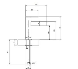Смеситель для раковины Villeroy & Boch Dawn однорычажный матовый черный TVW106103151K5