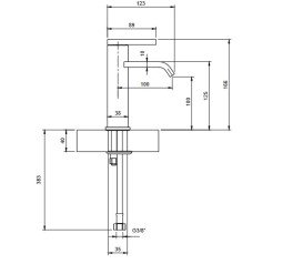 Змішувач для раковини Villeroy & Boch Dawn матовий одноважільний нікель TVW10610315264