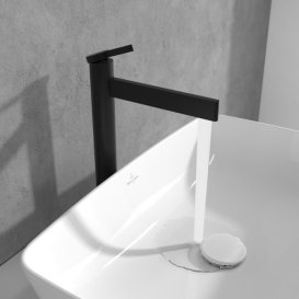 Змішувач для раковини Villeroy & Boch Dawn одноважільний матовий чорний TVW106106151K5