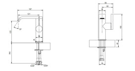 Змішувач для раковини Villeroy & Boch Dawn одноважільний матовий чорний TVW106116152K5