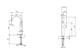 Смеситель для раковины Villeroy & Boch Dawn однорычажный матовый черный TVW106119151K5