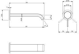 Змішувач для раковини Villeroy & Boch Dawn настінний на 2 отвори хром TVZ10600300061