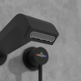 Смеситель для раковины Villeroy & Boch Dawn настенный на 2 отверстия матовый черный TVZ106003000K5