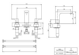 Смеситель для раковины Villeroy & Boch Liberty на 3 отверстия хром TVW10700700061