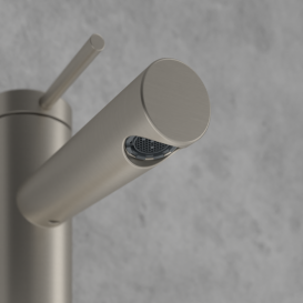 Змішувач для раковини Villeroy & Boch Loop & Friends із донним клапаном матовий нікель TVW10610215364