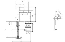 Змішувач для раковини Villeroy & Boch Loop & Friends із донним клапаном матовий нікель TVW10610215364