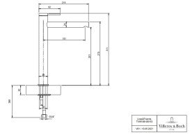 Змішувач для раковини Villeroy & Boch Loop & Friends одноважільний матовий нікель TVW10610615364