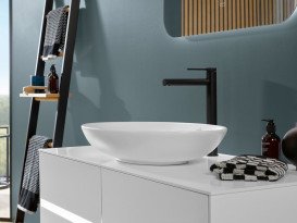 Змішувач для раковини Villeroy & Boch Loop & Friends одноважільний матовий чорний TVW106106153K5