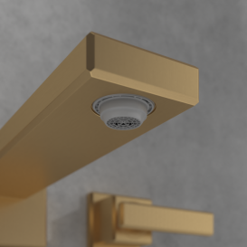 Смеситель для раковины Villeroy & Boch Mettlach настенный на 3 отверстия матовое золото TVW12600400076