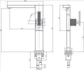 Смеситель для раковины Villeroy & Boch Mettlach однорычажный хром TVW12600300061
