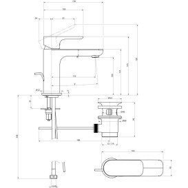 Смеситель для раковины Villeroy & Boch O.novo с донным клапаном хром TVW10400300061