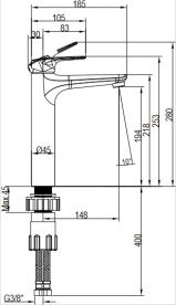 Змішувач для раковини Villeroy & Boch O.novo одноважільний хром TVW10510611061