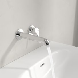 Змішувач для раковини Villeroy & Boch Skyla настінний на 2 отвори хром TVW11600100061