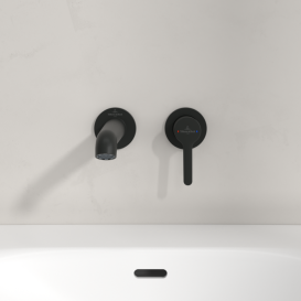 Змішувач для раковини Villeroy & Boch Skyla настінний на 2 отвори матовий чорний TVW116001000K5