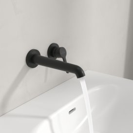 Змішувач для раковини Villeroy & Boch Skyla настінний на 2 отвори матовий чорний TVW116001000K5