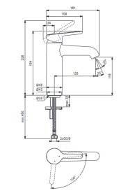 Змішувач для раковини Villeroy & Boch Skyla одноважільний хром TVW11600200061