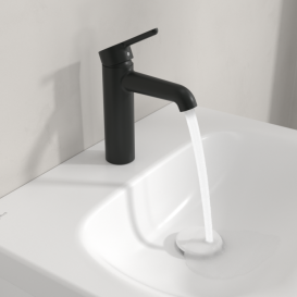 Змішувач для раковини Villeroy & Boch Skyla одноважільний матовий чорний TVW116002000K5