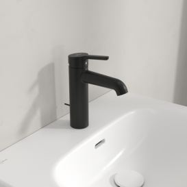 Змішувач для раковини Villeroy & Boch Skyla із донним клапаном матовий чорний TVW116005000K5