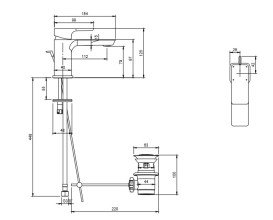 Смеситель для раковины Villeroy & Boch Subway 3.0 с донным клапаном матовый никель TVW11200100064