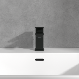 Смеситель для раковины Villeroy & Boch Subway 3.0 с донным клапаном матовый черный TVW112001000K5