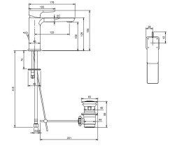 Смеситель для раковины Villeroy & Boch Subway 3.0 с донным клапаном матовый никель TVW11200200064