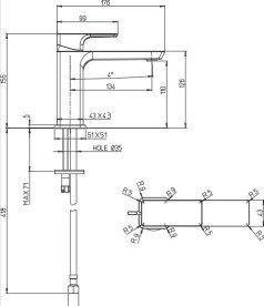 Смеситель для раковины Villeroy & Boch Subway 3.0 однорычажный матовое золото TVW11200300076