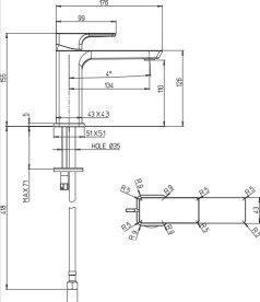 Смеситель для раковины Villeroy & Boch Subway 3.0 однорычажный матовый черный TVW112003000K5