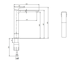 Смеситель для раковины Villeroy & Boch Subway 3.0 однорычажный хром TVW11200400061