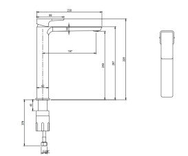 Змішувач для раковини Villeroy & Boch Subway 3.0 одноважільний матовий нікель TVW11200400064