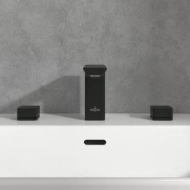 Змішувач для раковини Villeroy & Boch Subway 3.0 на 3 отвори матовий чорний TVW112005000K5
