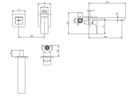 Смеситель для раковины Villeroy & Boch Subway 3.0 настенный на 2 отверстия хром TVW11200700061
