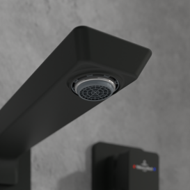 Змішувач для раковини Villeroy & Boch Subway 3.0 настінний на 2 отвори матовий чорний TVW112007000K5