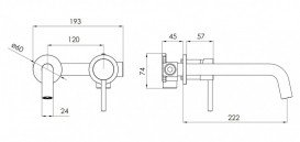 Змішувач для раковини Volle Cruze настінний одноважільний чорний 1547.010304