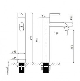 Змішувач для раковини Volle Cruze одноважільний золотий 1547.010215