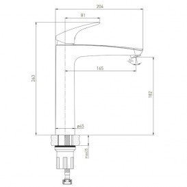 Смеситель для раковины высокий  Volle Orlando однорычажный латунь хром 15191200