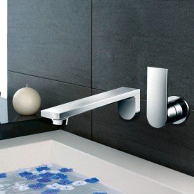 Смеситель для раковиныTOTO Contemporary настенный на 2 отверстия однорычажный хром DLB309