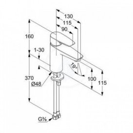Смеситель для раковины Kludi Pure&Solid однорычажный хром 342920575