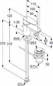 Змішувач для раковини Kludi Pure & Solid змішувач хром 343850575