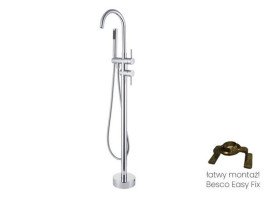 Смеситель для ванной Besco Illusion II напольный с душевым гарнитуром хром BW-III-CH