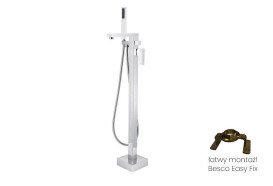Змішувач для ванної кімнати Besco Varium підлоговий з душовим гарнітуром хром BW-V-CH