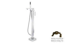Смеситель для ванной Besco Varium напольный с душевым гарнитуром хром BW-V-CH