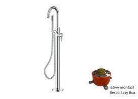 Смеситель для ванной Besco Veo I напольный с душевым гарнитуром хром BW-VI-CH