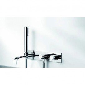 Смеситель для ванной Bonomi Arco двухвентильный с ручным душем настенный хром 112330