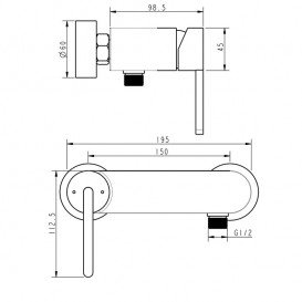 Змішувач для ванної Devit Laguna одноважільний з душовим гарнітуром хром 84125110